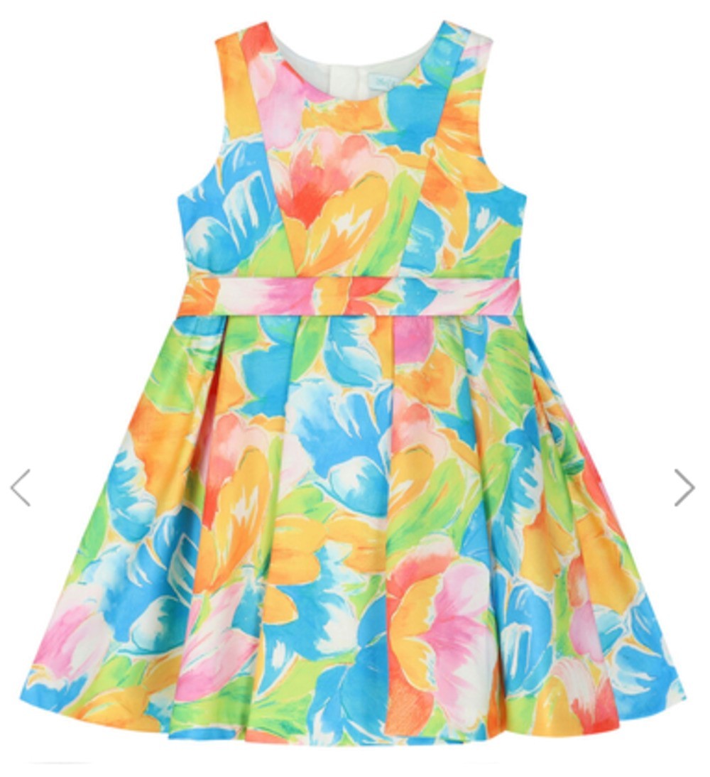 ABEL & LULA 5010 BABY GIRLS FLORAL PRINTED MIKADO DRESS