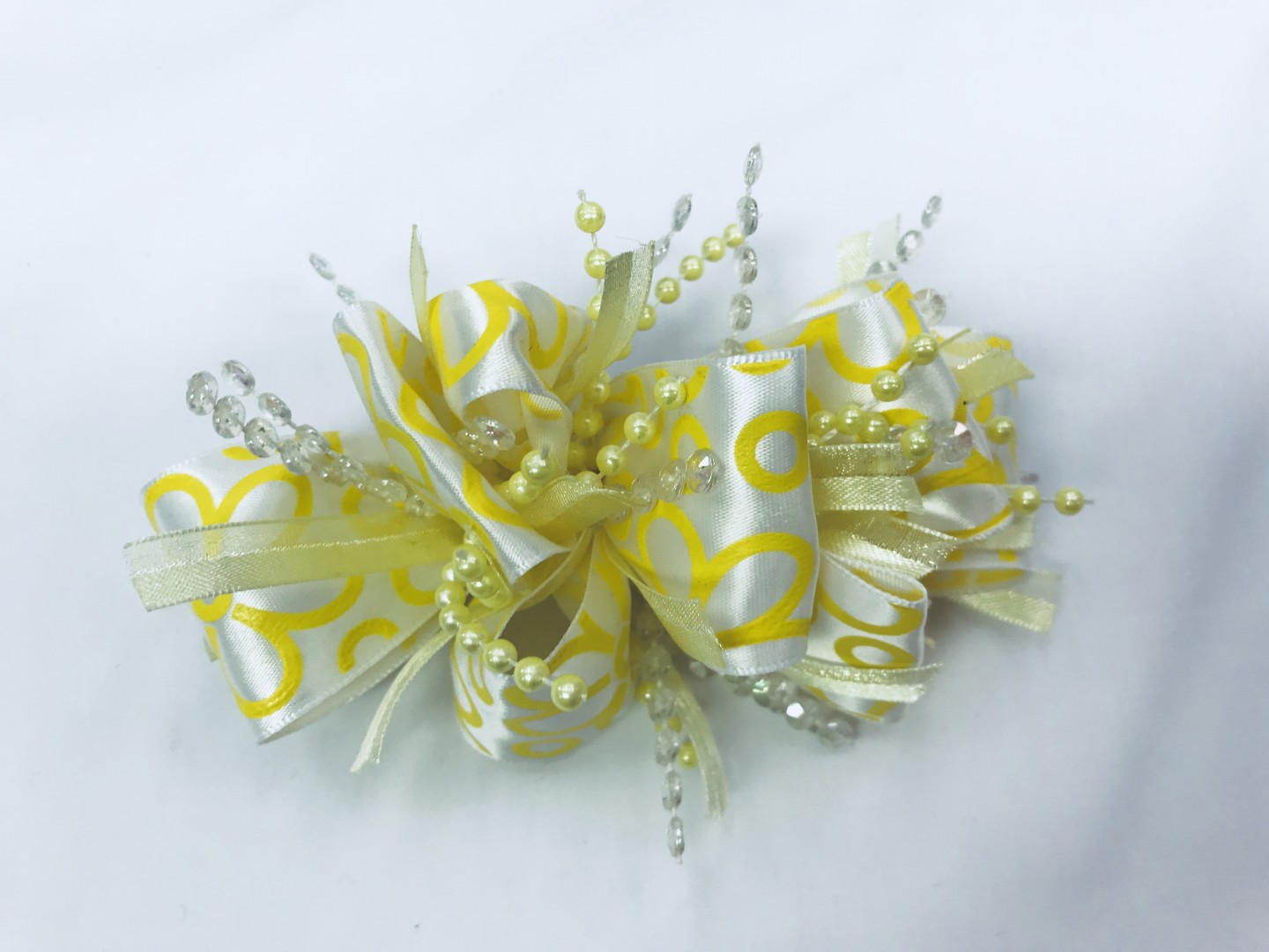 CHEE CHEE YELLOW BEADED BOW