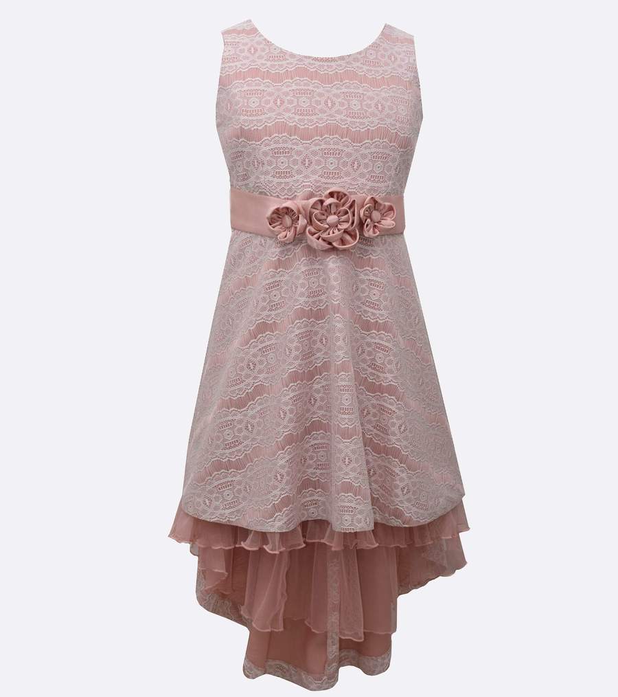 BONNIE JEAN PLUS SIZE PINK LACE HIGH-LOW DRESS SIZE 20.5
