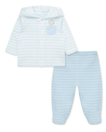 LITTLE ME LLE14722 BABY BOYS BLUE 2 PIECE CUDDLES CARDIGAN SET