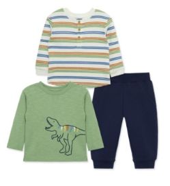 LITTLE ME LPO15313 TODDLER BOYS 3 PIECE DINO JOGGER SET