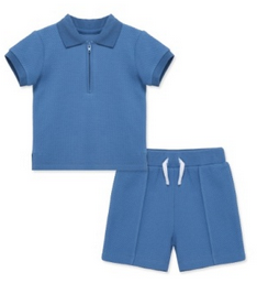 LITTLE ME LPJ15775 2 PIECE TODDLER BOYS BLUE POLO SHORT SET