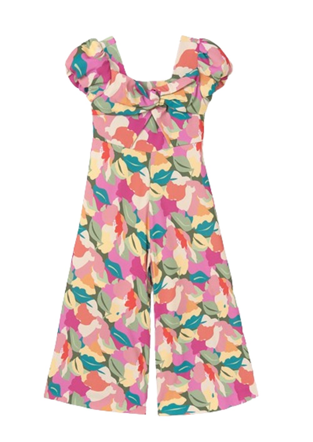 ABEL & LULA 5269 GIRLS FUSCHIA FLORAL PRINT JUMPSUIT 