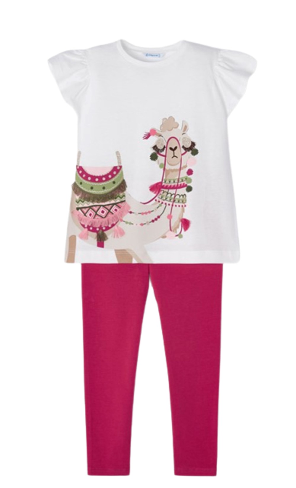 MAYORAL 3779 LLAMA LEGGING SET FOR GIRLS HIBISCUS