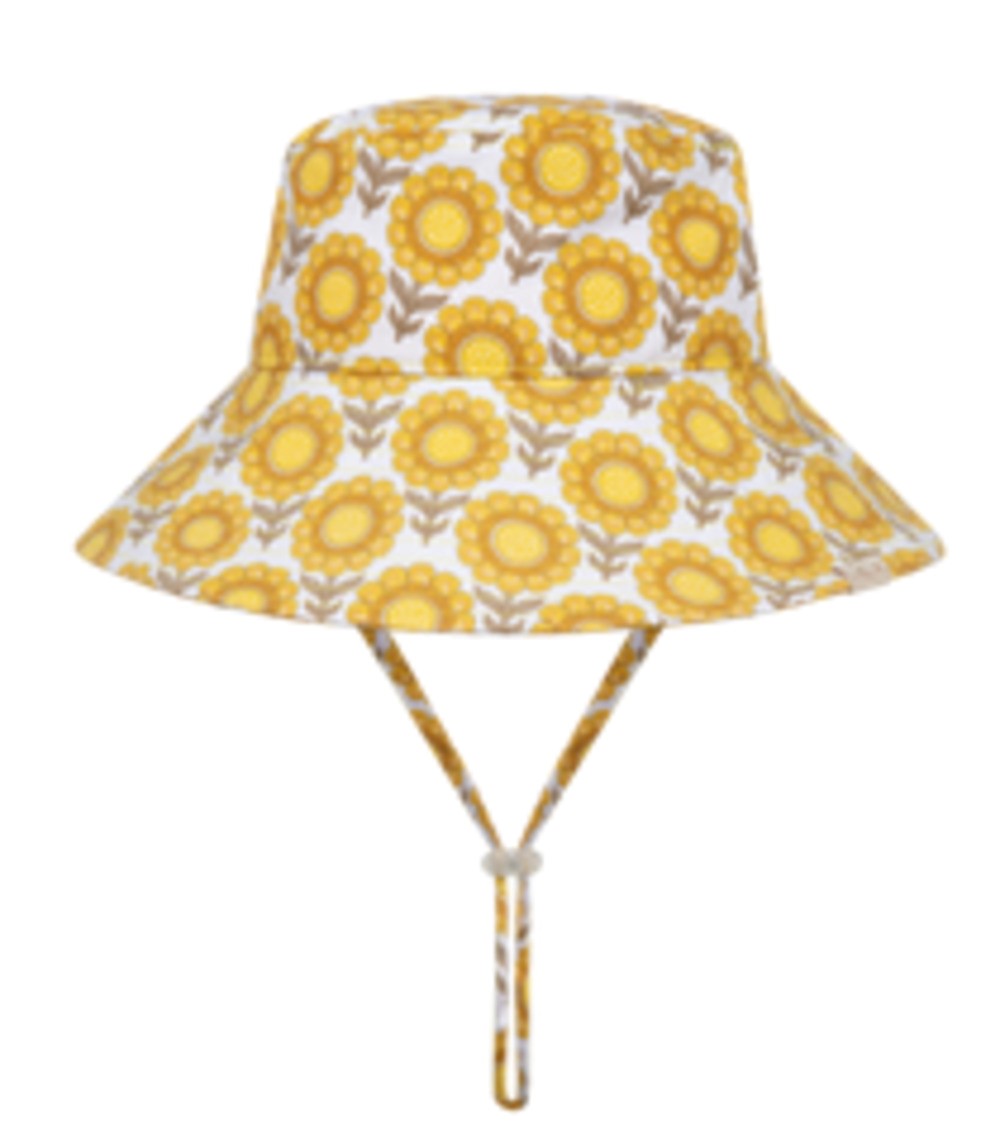 MILLYMOOK GIRLS YELLOW WIDE BRIM SUN HAT MANOORA