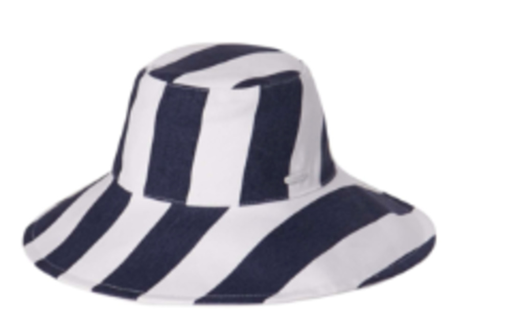 MILLYMOOK GIRLS NAVY/WHITE REVERSIBLE WIDE BRIM HAT HOPE