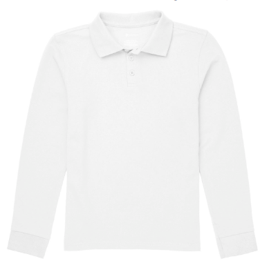 White Long Sleeve PoloGrades:  Kindergarten-4