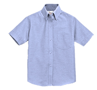 St AilbeBlueShort SleeveOxfordcloth Buttondown Collar ShirtGrades:  5-8