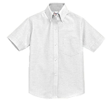 WhiteShort SleeveOxfordcloth Buttondown Collar Shirt