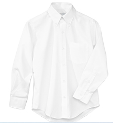 WhiteBoys Long Sleeve Oxford Button Down Collared ShirtGrades: 2-8