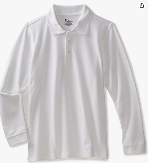 St. Ailbe Long Sleeve PoloWhiteBoysGrades: Kindergarten-Grade 4