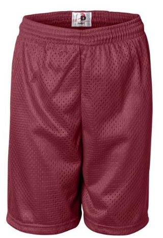 Morgan Park Academy Mesh Gym Shorts BurgundyWith School Logo