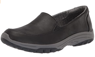 SKECHERS WOMEN'S BLACK FLAT SPORTY LOAFER