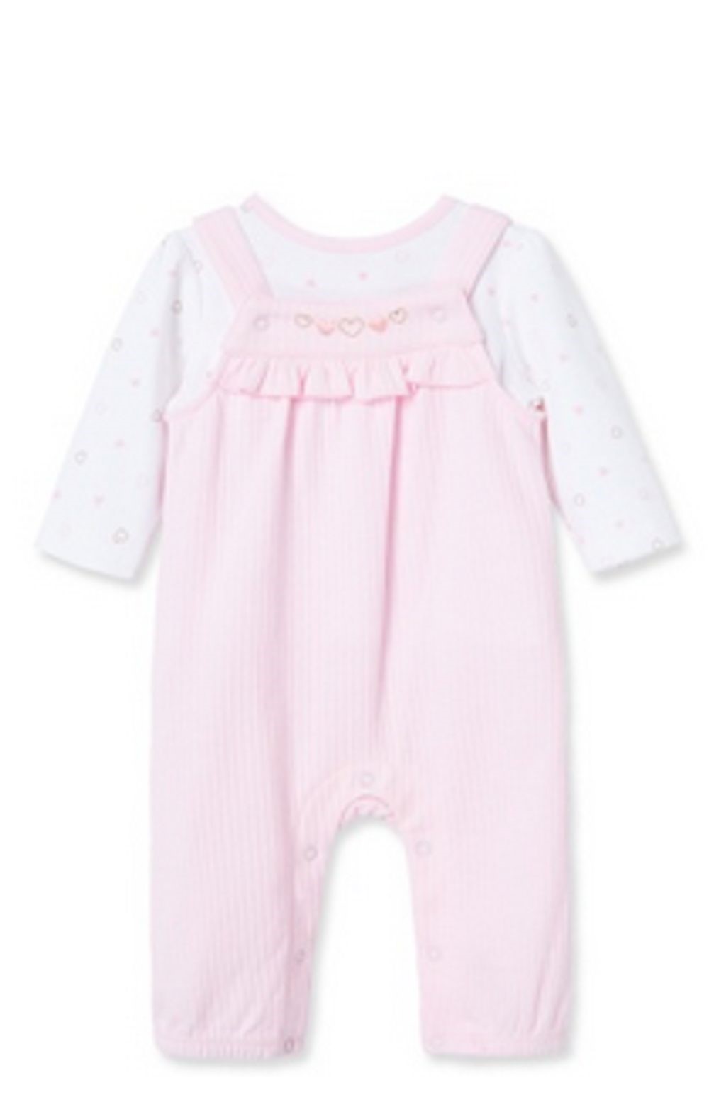 LITTLE ME L677 BABY GIRLS PINK 2 PIECE LONG FLUFFY LOVE ROMPER