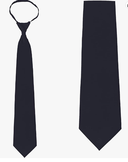 Navy Long Zip TieGIrls grades:  7-8Boys Grades:  PreK-8