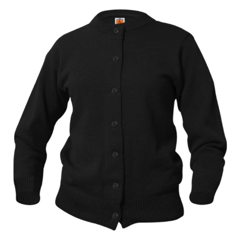 Black Crewneck Cardigan