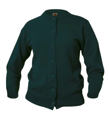 Hunter Green Crewneck Cardigan