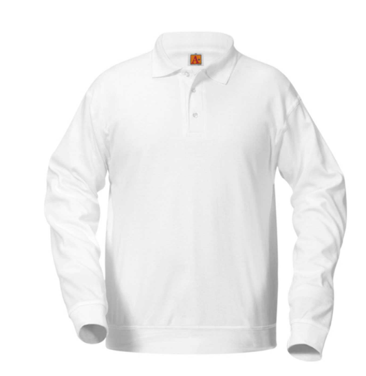 WhiteLong SleeveBanded Polo