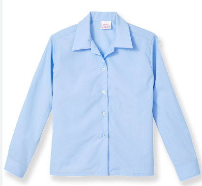 Light BlueLong SleevePointed Collar BlouseWith School LogoGrades:  PreK-12