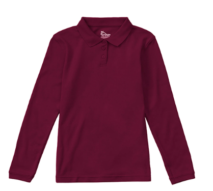 CICS PrairieMaroonLong Sleeve Polo