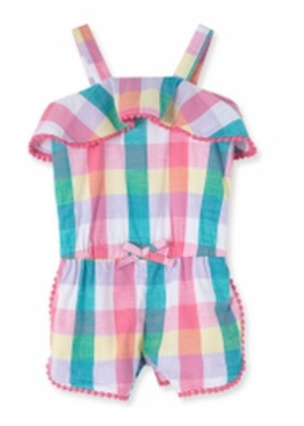 LITTLE ME L659 GIRLS CHECKERED WOVEN ROMPER