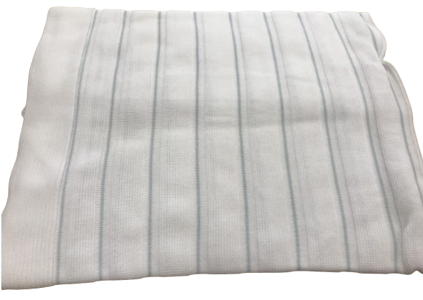 KARELA KIDS BABY BOYS WHITE BLANKET WITH BLUE STRIPES