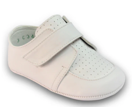 KARELA KIDS UNISEX WHITE PRE-WALK LEATHER SHOE