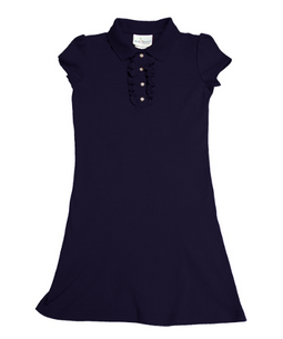 OwenNavy Jersey Dress With RuffleWith School LogoGrades:  Pre-K-2nd Grade