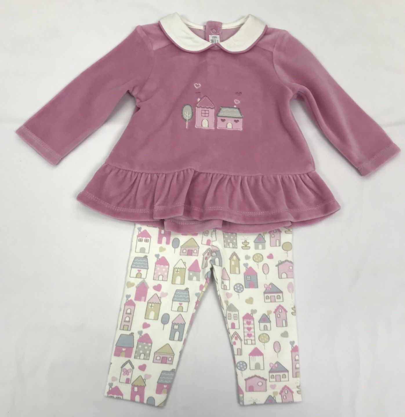 MAYORAL 2776 PINK AND WHITE HOUSE TOP AND LEGGINGS