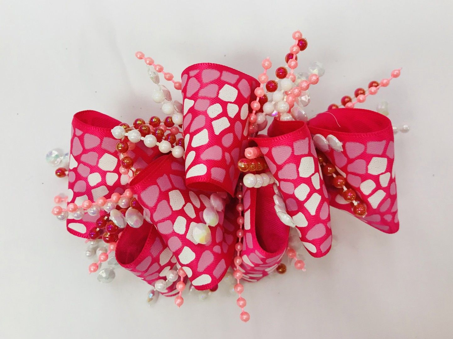 CHEE CHEE PINK PATTERNED BOW