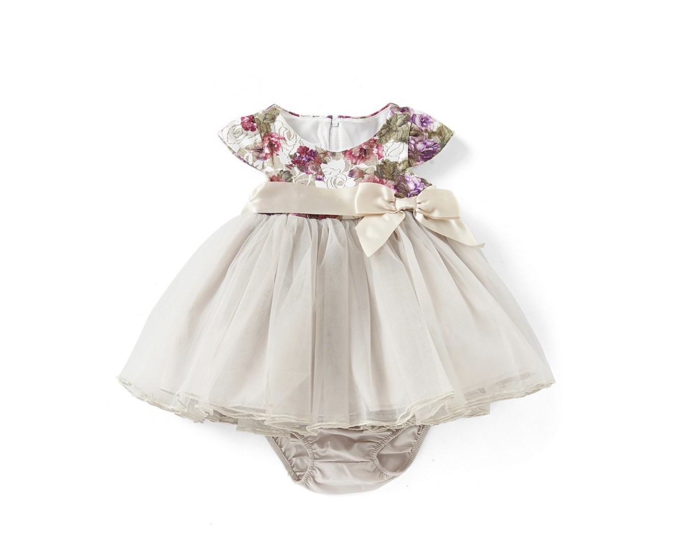 BONNIE JEAN FLORAL AND LACE DRESS SIZES 0 TO 24 MONTHS