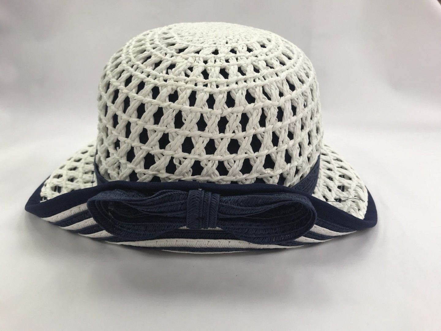 MAYORAL NAVY AND WHITE WOVEN HAT SIZES SMALL-LARGE