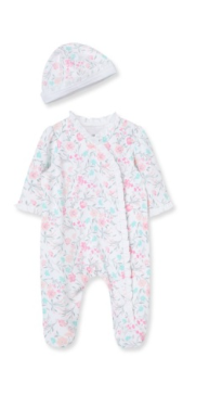 Little Me LBQ09621 Baby Girls Gown and Hat Night Shirt, Watercolor
