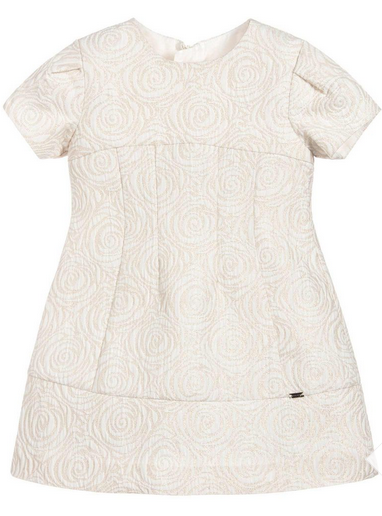MAYORAL 4944 IVORY AND GOLD BROCADE DRESS