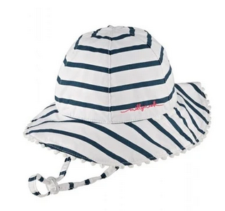 MILLYMOOK BABY GIRLS WHITE/NAVY REVERSIBLE BUCKET HAT SKIPPER