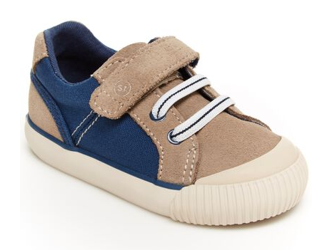 STRIDE RITE TAUPE/NAVY SNEAKER FOR TODDLERS 