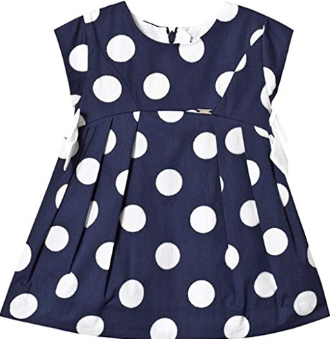 MAYORAL 1930 GIRLS NAVY/WHITE POLKA DOT DRESS