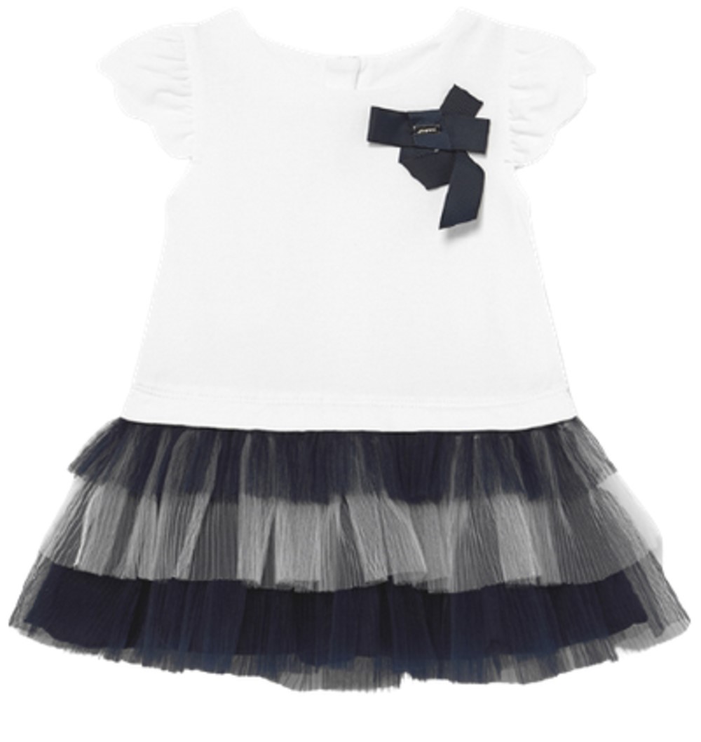 MAYORAL 1970 BABY GIRLS NAVY DRESS WITH TULLE SKIRT