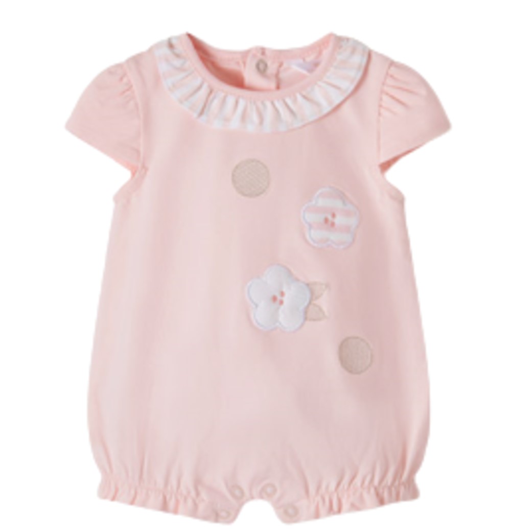 MAYORAL 1605 BABY GIRLS ROMPER WITH DECORATIVE APPLIQUES