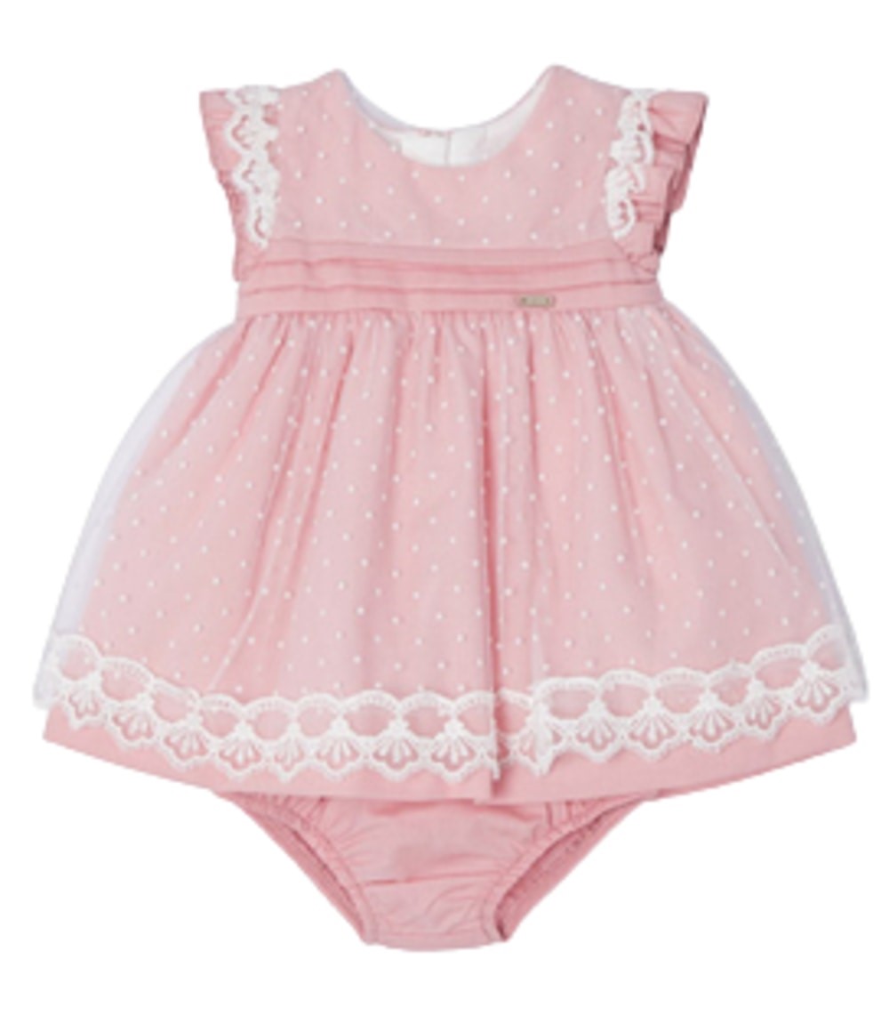 MAYORAL 1867 BABY GIRLS BLOSSOM DRESS WITH TULLE OVERLAY