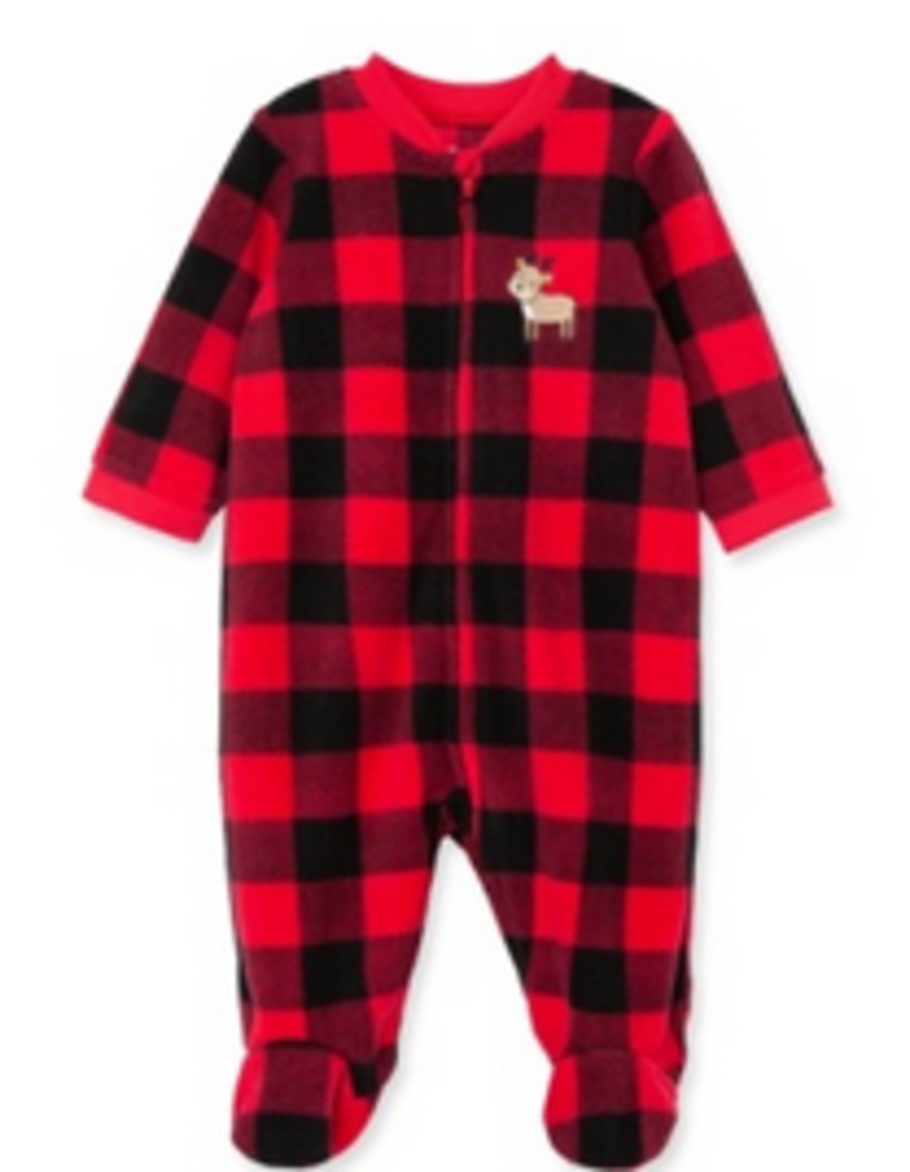 LITTLE ME L600 BABY BOYS BUFFALO RED PLAID ZIP BLANKET SLEEPER