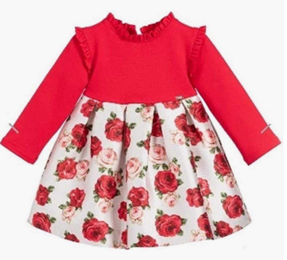 MAYORAL 2917 BABY GIRLS' RED FLORAL DRESS
