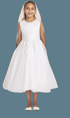 Joan Calabrese Communion Dress#12FrontHeadpiece Not Included
