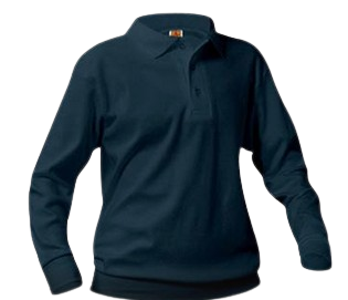 St. DamianGirls Long Sleeve Banded PoloNavyWith School LogoGrades:  Kindergarten-8