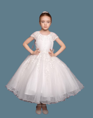 Princess Daliana Communion Dress#404FrontHeadpiece Not Included