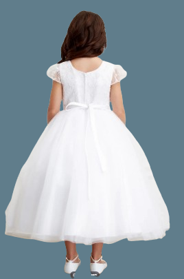 Tip Top Kids Communion Dress#214BackHeadpiece and Purse Not Included